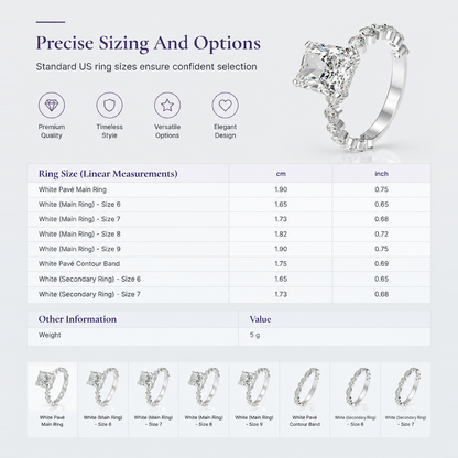 Vintage Full Pavé Zircon Ring Combination Set for Women Stackable Finger Rings
