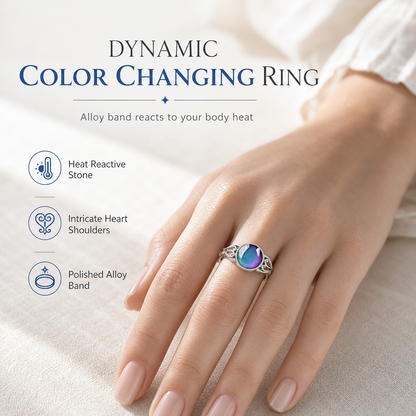 Fashionable Sweet Style Temperature Color Changing Stone Mood Ring