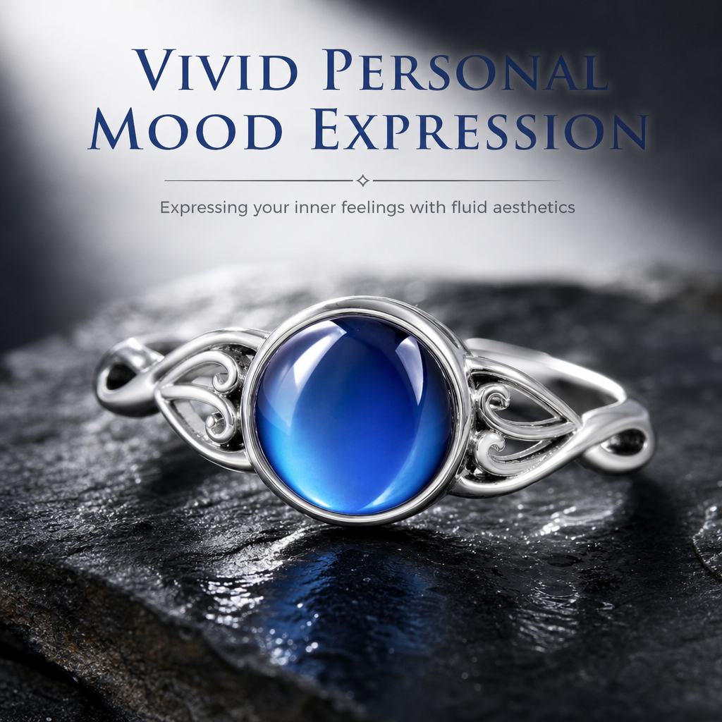 Fashionable Sweet Style Temperature Color Changing Stone Mood Ring