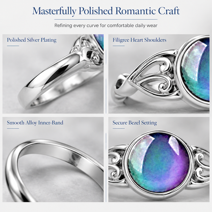 Fashionable Sweet Style Temperature Color Changing Stone Mood Ring