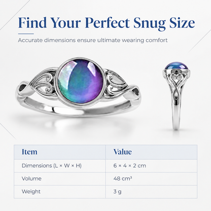 Fashionable Sweet Style Temperature Color Changing Stone Mood Ring