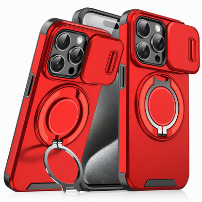 Shockproof Phone Case with Sliding Cover and Kickstand