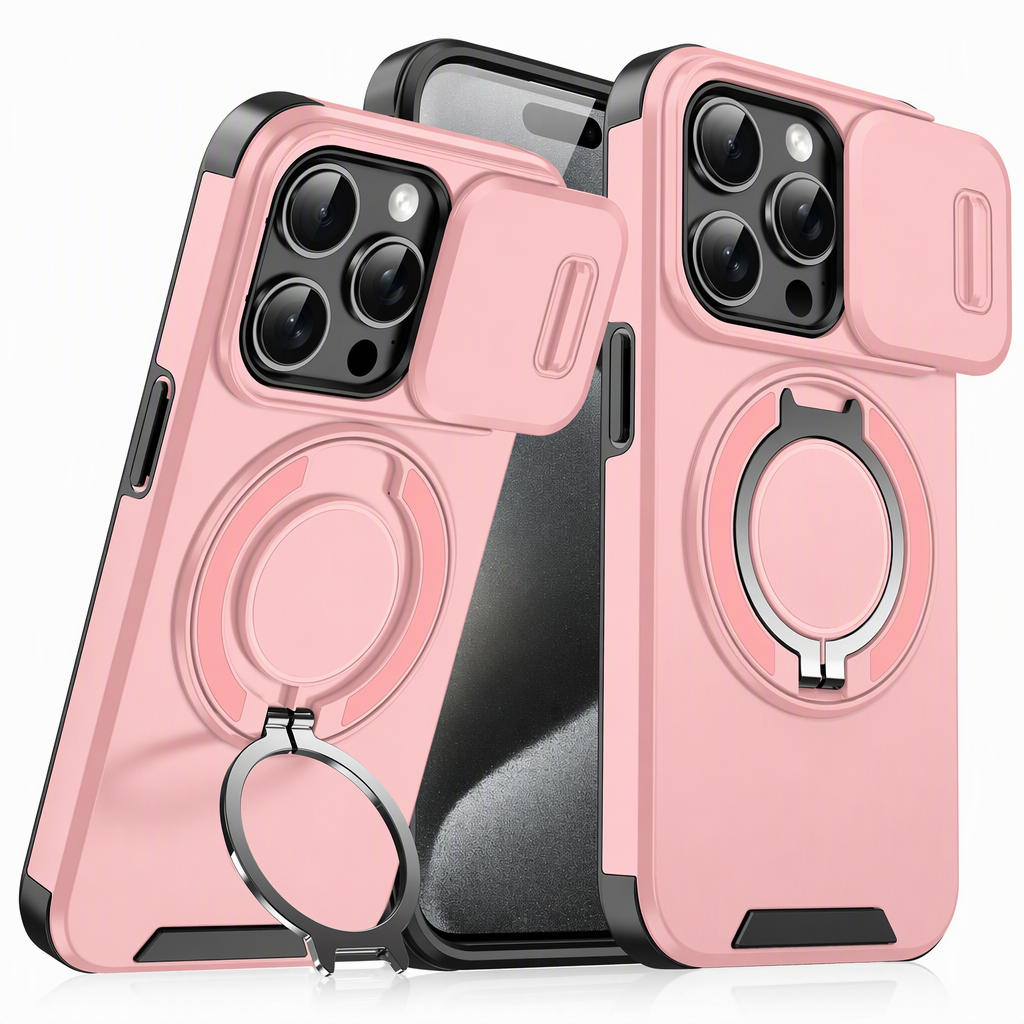 Shockproof Phone Case with Sliding Cover and Kickstand