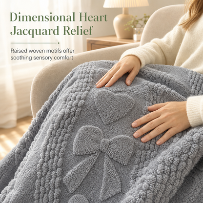 📢📢 50% OFF❄️Soft Plush Jacquard Blanket – Double-Sided Cozy Warmth for Sofa, Bed & Couch
