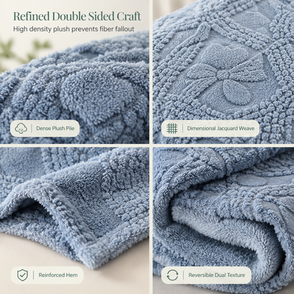 📢📢 50% OFF❄️Soft Plush Jacquard Blanket – Double-Sided Cozy Warmth for Sofa, Bed & Couch