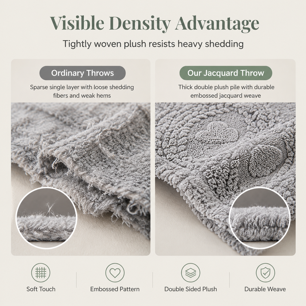 📢📢 50% OFF❄️Soft Plush Jacquard Blanket – Double-Sided Cozy Warmth for Sofa, Bed & Couch