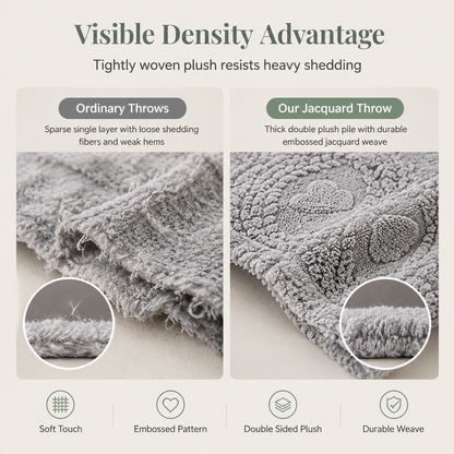📢📢 50% OFF❄️Soft Plush Jacquard Blanket – Double-Sided Cozy Warmth for Sofa, Bed & Couch