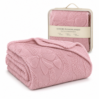 📢📢 50% OFF❄️Soft Plush Jacquard Blanket – Double-Sided Cozy Warmth for Sofa, Bed & Couch