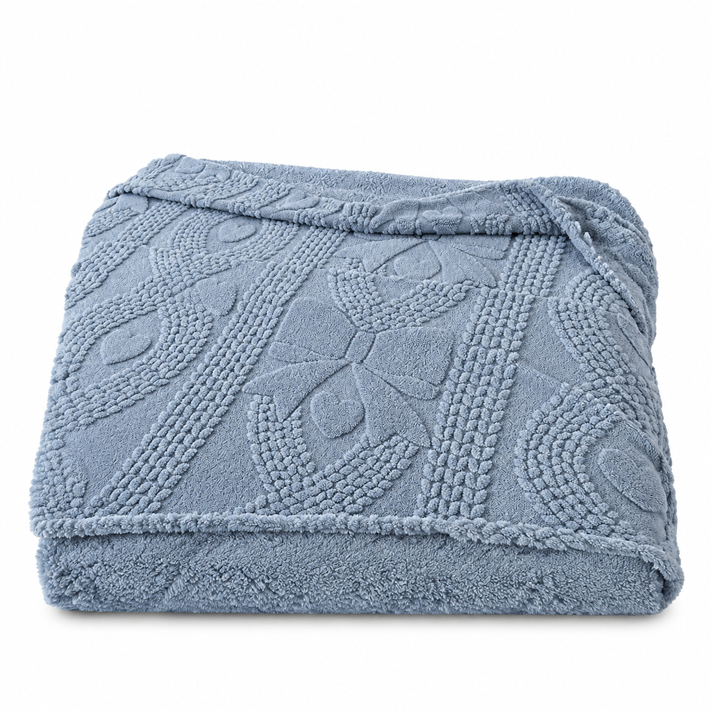 📢📢 50% OFF❄️Soft Plush Jacquard Blanket – Double-Sided Cozy Warmth for Sofa, Bed & Couch