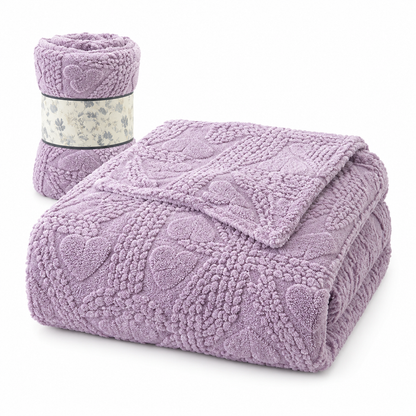📢📢 50% OFF❄️Soft Plush Jacquard Blanket – Double-Sided Cozy Warmth for Sofa, Bed & Couch