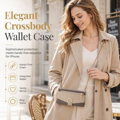 Luxury Crossbody Wallet Phone Case with Detachable Chain & Kickstand
