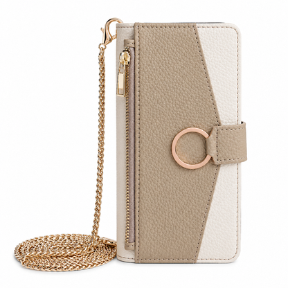 Luxury Crossbody Wallet Phone Case with Detachable Chain & Kickstand
