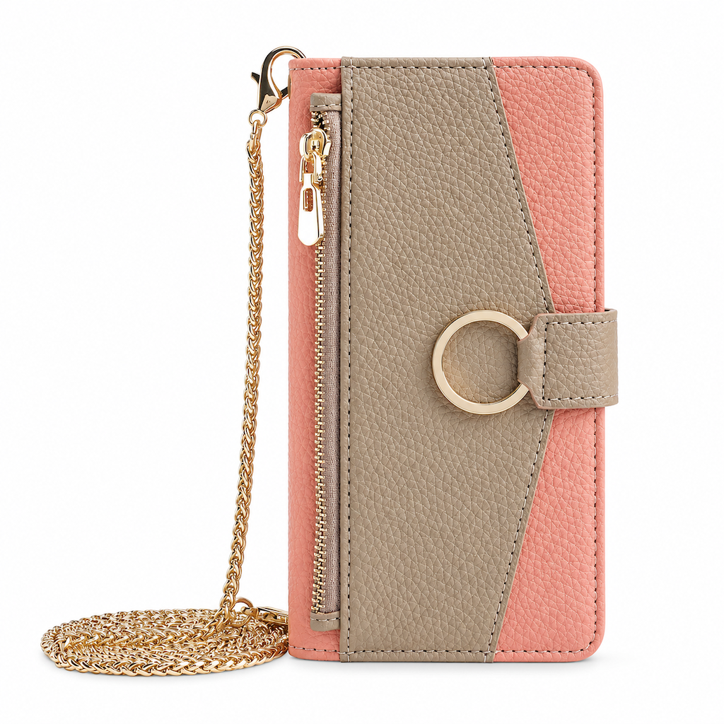Luxury Crossbody Wallet Phone Case with Detachable Chain & Kickstand