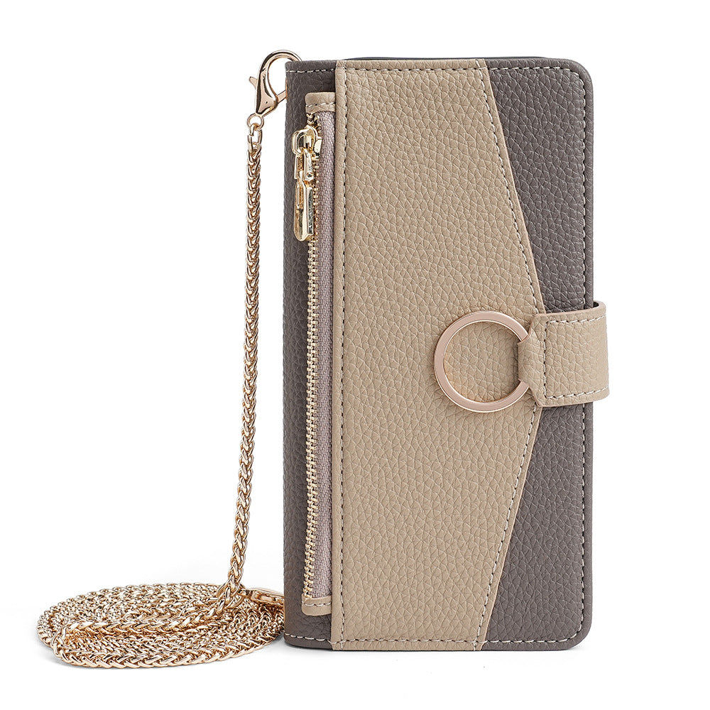Luxury Crossbody Wallet Phone Case with Detachable Chain & Kickstand