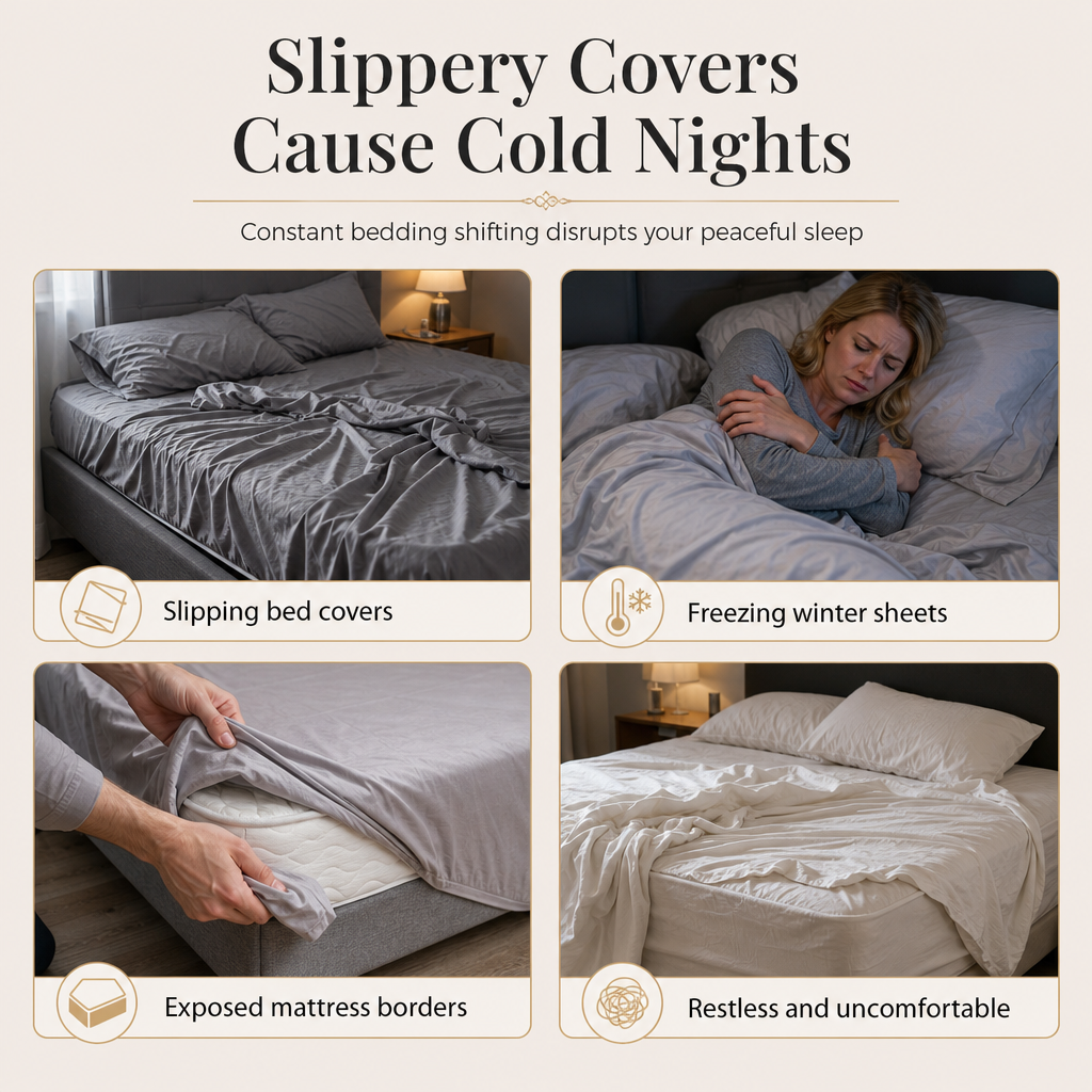 Quilted Velvet Bed Skirt with Lace Trim and Non-Slip Design