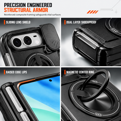 📢📢50% OFF !! ⏰📱 Fold Case: Sliding Lens Cover, Dual Kickstand, Magnetic, Shockproof Armor