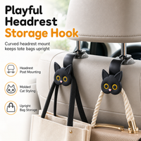 📢📢50%  OFF !! ⏰Universal Cartoon Cat Car Seat Headrest Hook Backseat Organizer Hanger for Vehicle Storage