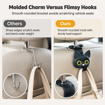 📢📢50%  OFF !! ⏰Universal Cartoon Cat Car Seat Headrest Hook Backseat Organizer Hanger for Vehicle Storage