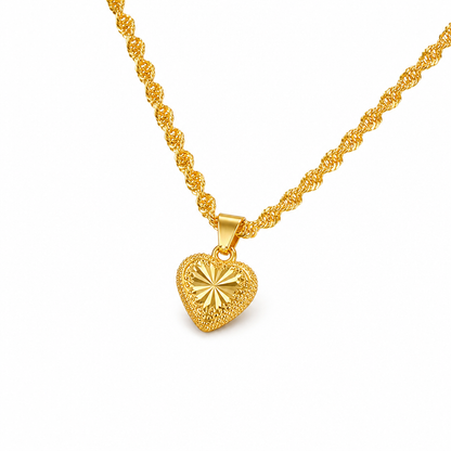 Retro Heart Shaped for Women Copper Alloy Imitation Gold Clavicle Chain Jewelry