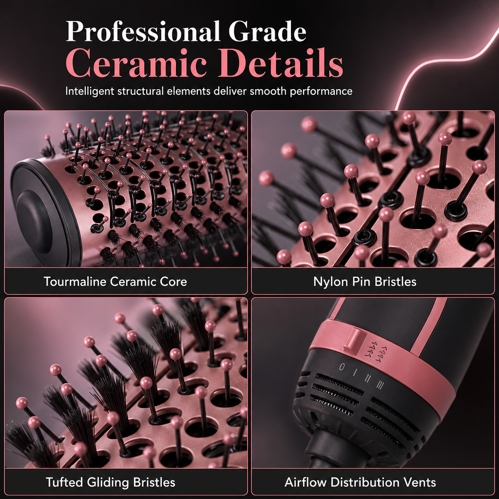 Multi Functional Hair Dryer Brush and Hot Air Styler for Hair Straightening and Curling Wet and Dry Hair