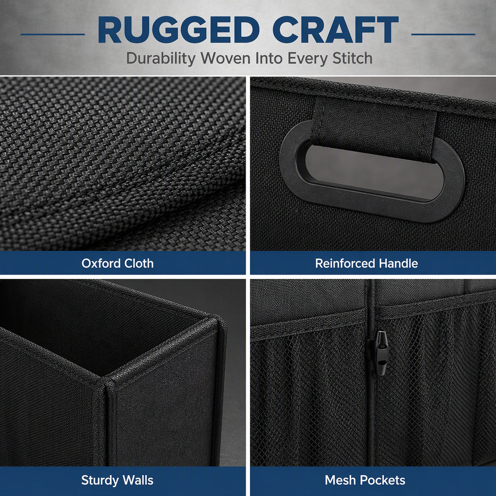 🔥 50% OFF 🚗 Large-Capacity Waterproof Foldable Car Trunk Organizer – Collapsible Storage Box for SUV & Sedan 🧳✨