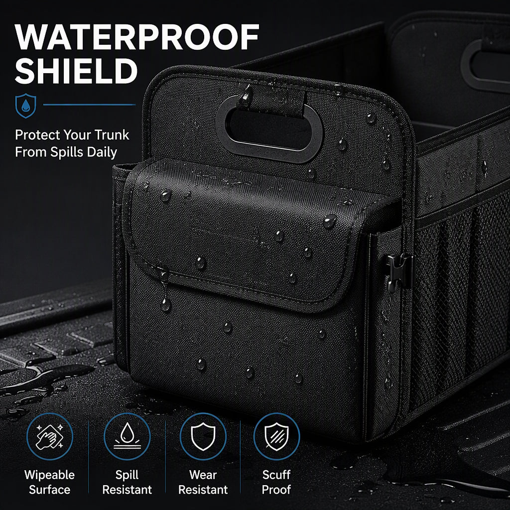 🔥 50% OFF 🚗 Large-Capacity Waterproof Foldable Car Trunk Organizer – Collapsible Storage Box for SUV & Sedan 🧳✨