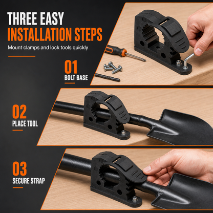 Quick Installation Tool Clamps Stable Mounting Brackets for 3-4cm Tools in Vehicles and Indoors