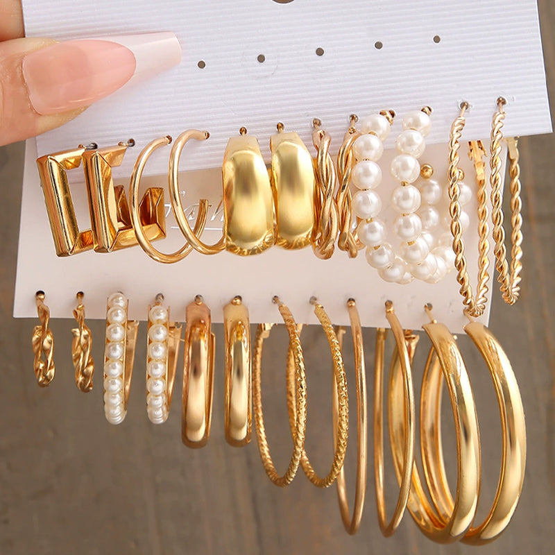 Classic Geometric Earrings 6-Piece Set