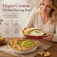 💥Flash Sale 50% OFF🍽️Retro Divided Ceramic Baking Dish, Single Handle for Easy Carry