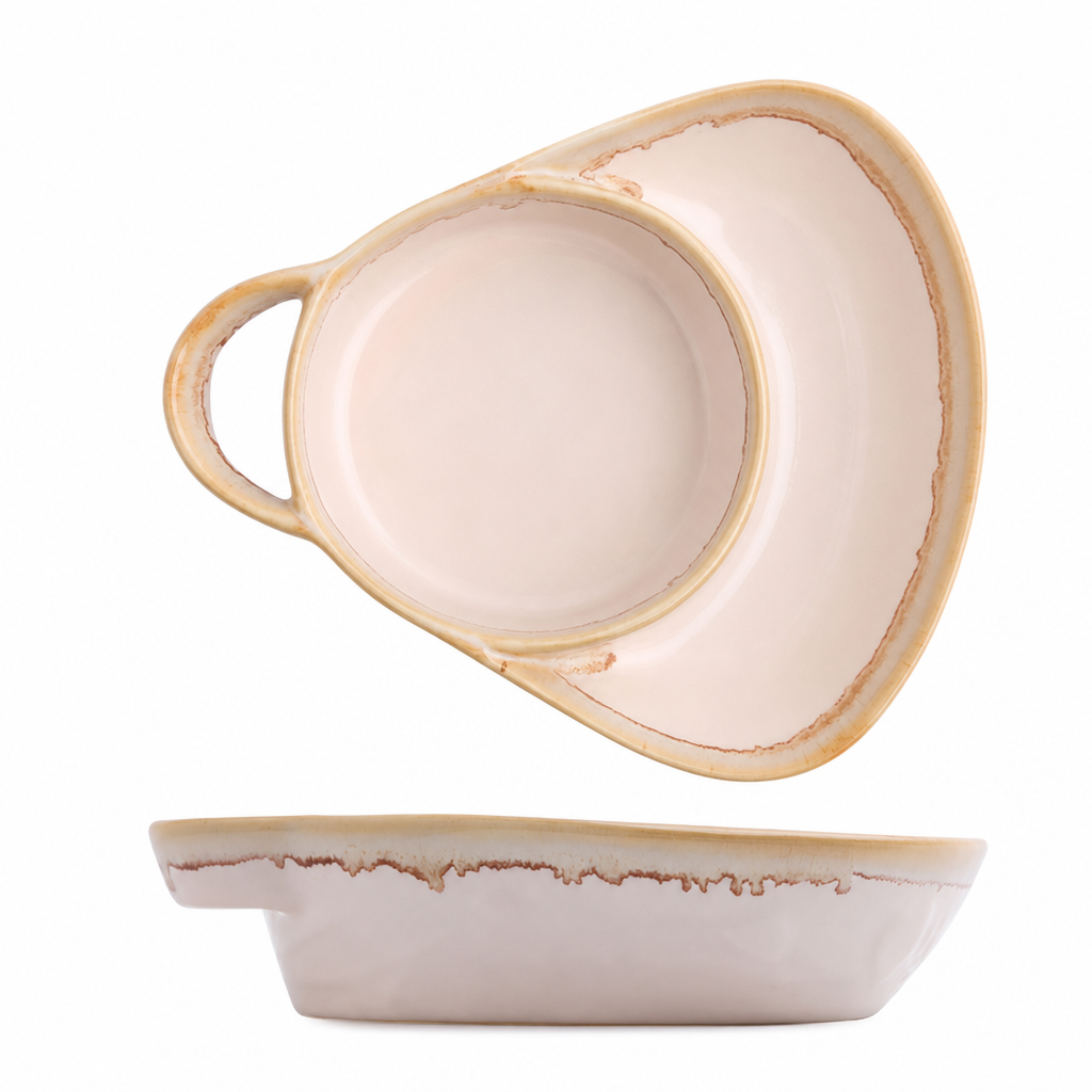 💥Flash Sale 50% OFF🍽️Retro Divided Ceramic Baking Dish, Single Handle for Easy Carry