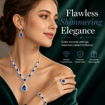 💎 Teardrop Crystal Jewelry Set – Radiant, Skin-Safe & Effortless ✨