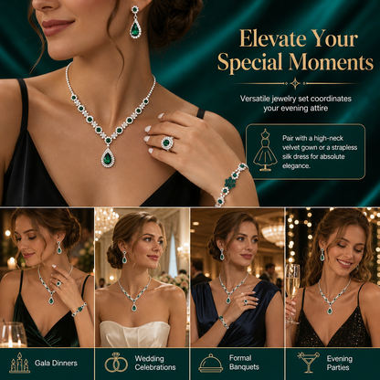 💎 Teardrop Crystal Jewelry Set – Radiant, Skin-Safe & Effortless ✨