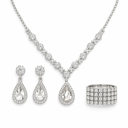 💎 Teardrop Crystal Jewelry Set – Radiant, Skin-Safe & Effortless ✨