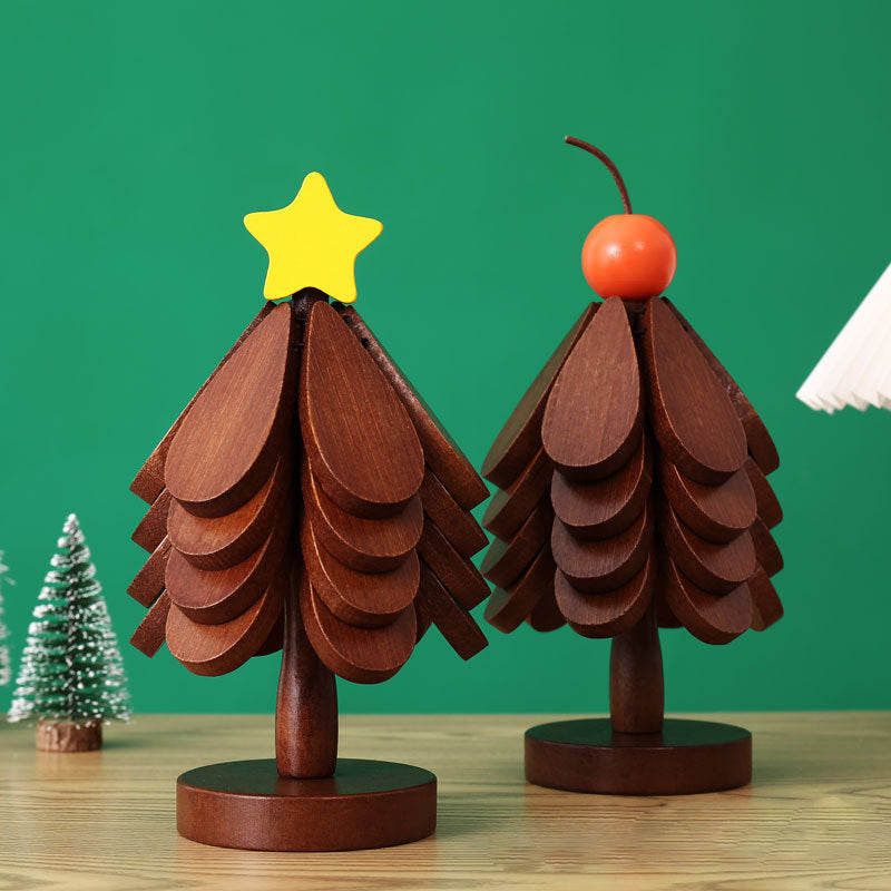 📢📢 50% OFF☕Foldable Wooden Tree-Shaped Trivet Set – Heat-Resistant Pot Holders & Coasters for Table Protection