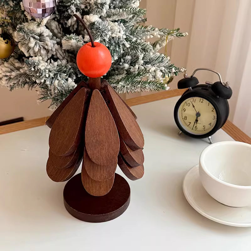 📢📢 50% OFF☕Foldable Wooden Tree-Shaped Trivet Set – Heat-Resistant Pot Holders & Coasters for Table Protection