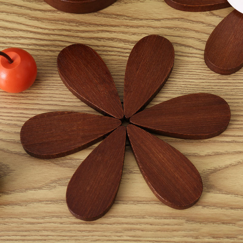 📢📢 50% OFF☕Foldable Wooden Tree-Shaped Trivet Set – Heat-Resistant Pot Holders & Coasters for Table Protection