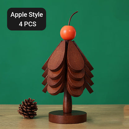 📢📢 50% OFF☕Foldable Wooden Tree-Shaped Trivet Set – Heat-Resistant Pot Holders & Coasters for Table Protection