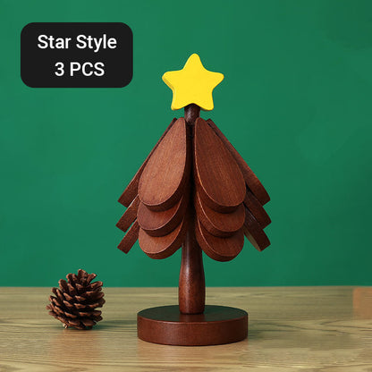 📢📢 50% OFF☕Foldable Wooden Tree-Shaped Trivet Set – Heat-Resistant Pot Holders & Coasters for Table Protection